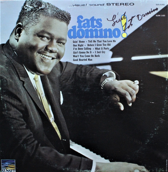 Lot of Two (2) Fats Domino Signed Album Covers (ACOA)