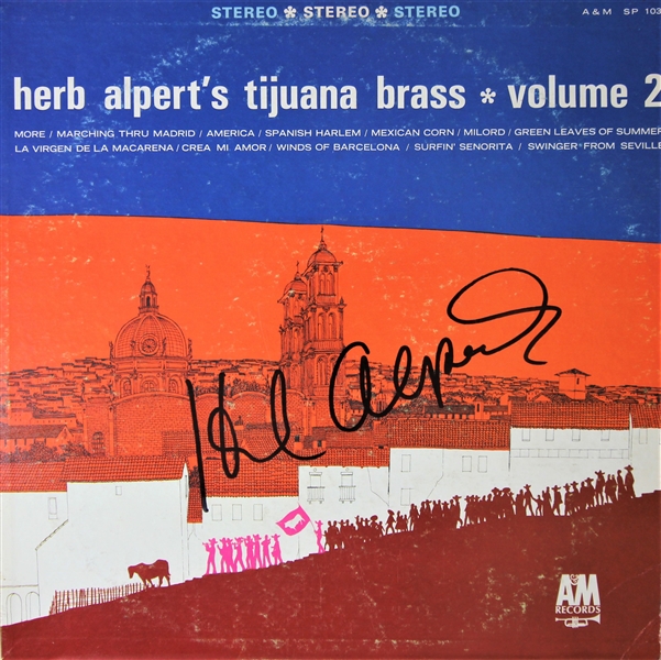 Lot of Two (2) Herp Alpert Signed Album Covers w/ Vinyl (ACOA)