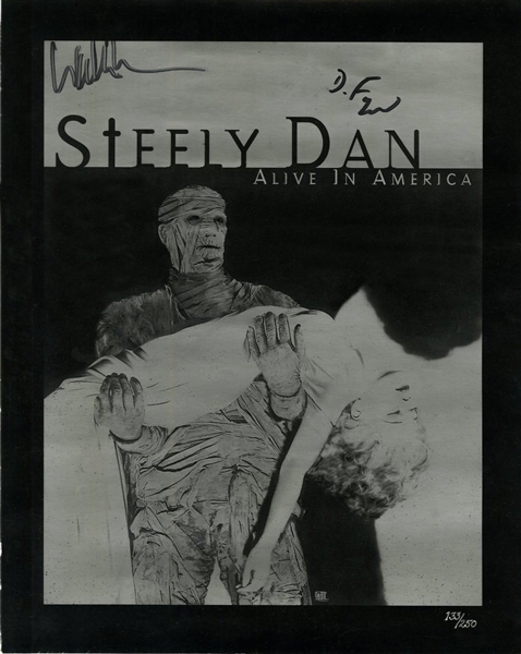 Steely Dan: RARE Fagan & Becker Signed Alive in America 11" x 16" Tour Poster (ACOA LOA)