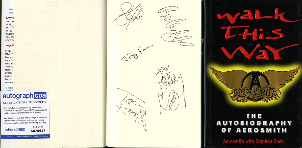 Aerosmith: Fully Group Signed Walk This Way Book (ACOA)