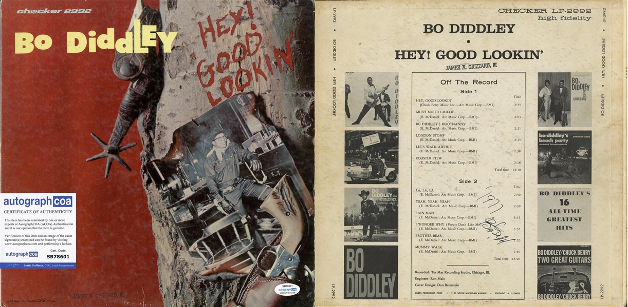Bo Diddley Signed "Hey Good Lookin" Album Cover w/ Vinyl (ACOA)
