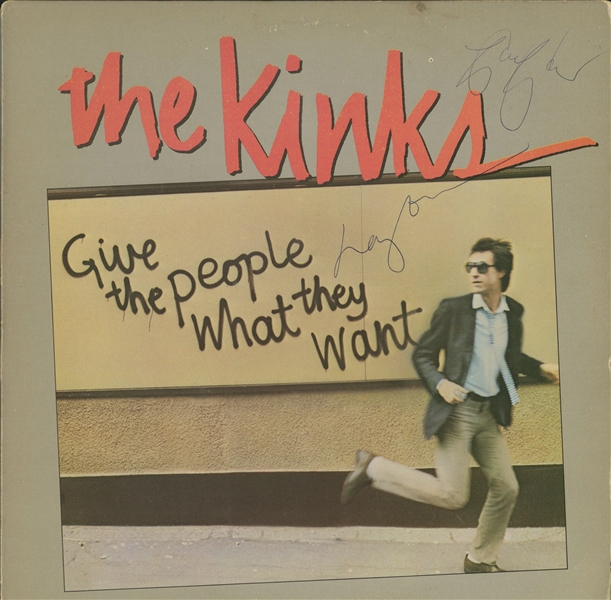 The Kinks: Ray & Dave Davies Signed "Give The People What They Want" Album Cover w/ Vinyl (ACOA)