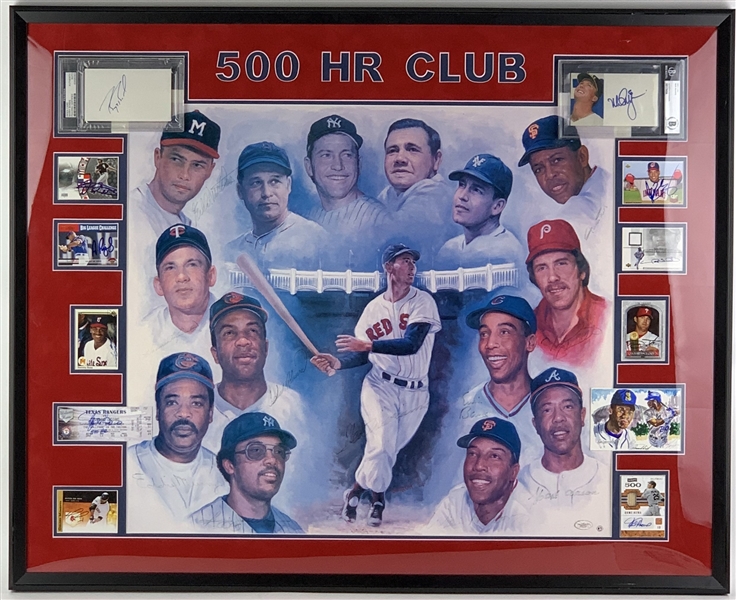 Extraordinary Ltd. Ed. 500 Home Run Collage w/ 23 Signatures Including Hank Aaron, Willie Mays, and Ted Williams (JSA LOA)