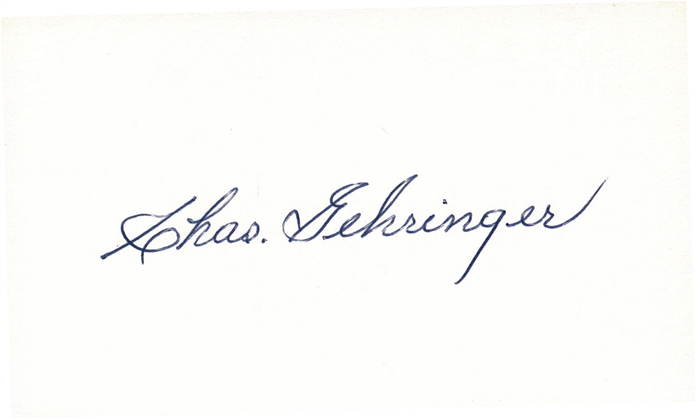 Charlie Gehringer Signed 3" x 5" Index Card (Third Party Guaranteed)
