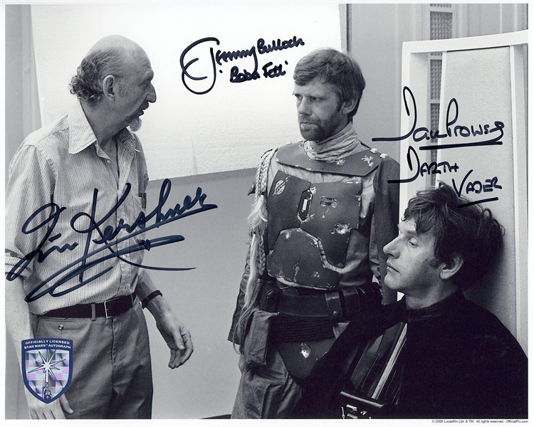 Star Wars: Prowse, Kershner & Bulloch Behind-the-Scenes Signed 10” x 8” Photo from “The Empire Strikes Back” (Third Party Guaranteed)