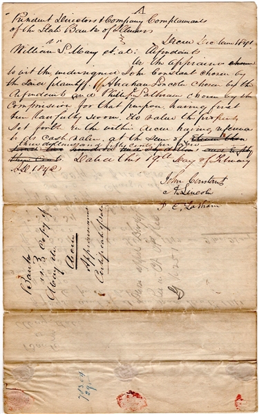 Abraham Lincoln & Stephen Douglas Dual-Signed Legal Archive 34 Pages! 1838 Early Prelude To Debates (Third Party Guaranteed)