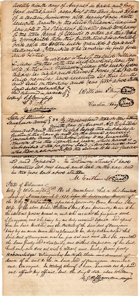 Abraham Lincoln & Stephen Douglas Dual-Signed Legal Archive 34 Pages! 1838 Early Prelude To Debates (Third Party Guaranteed)