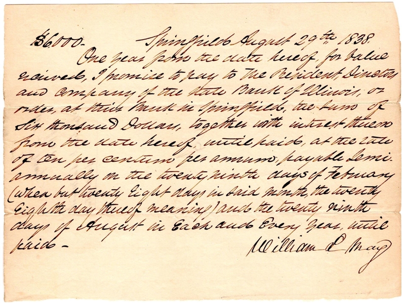 Abraham Lincoln & Stephen Douglas Dual-Signed Legal Archive 34 Pages! 1838 Early Prelude To Debates (Third Party Guaranteed)