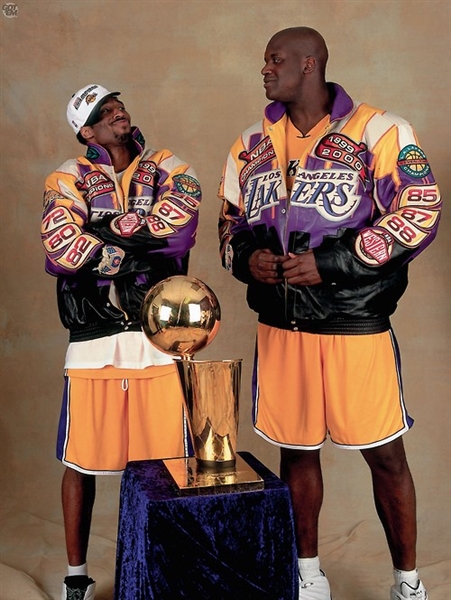 Shaquille O'Neal Personally Owned & Worn 1999-2000 LA Lakers Championship Leather Jacket - PHOTO MATCHED & Letter from Shaq (Sports Investors & Beckett/BAS)