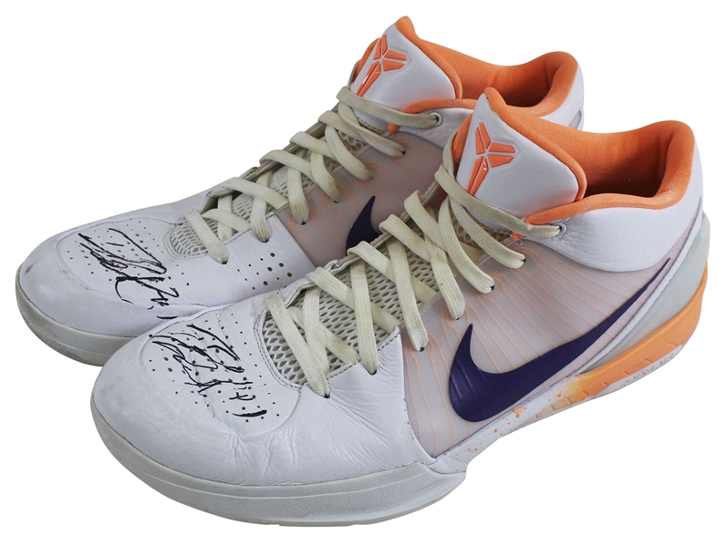Devin Booker 2019-20 Game Used & Signed Nike Kobe IV Basketball Shoes :: Photomatched to Multiple Games (MeiGray & Beckett/BAS)
