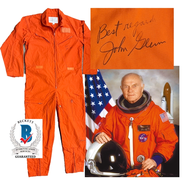 John Glenn RARE Signed Professional Flight Suit (Third Party Guaranteed)