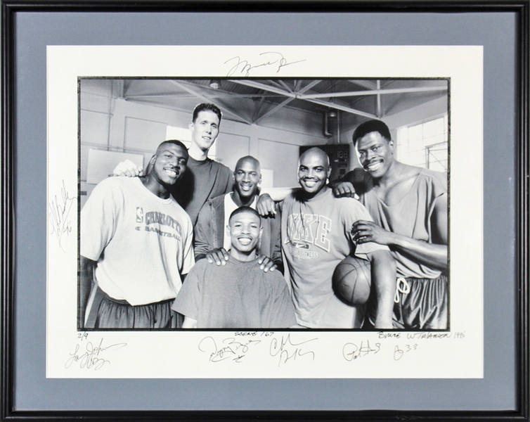 Space Jam Complete Team Signed 28" x 22" Limited Edition Production Photograph w/ Jordan, Barkley & Others! (Beckett/BAS LOA)