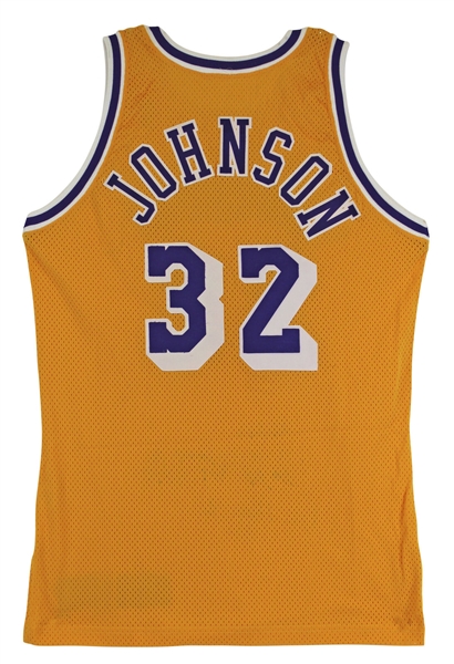 Magic Johnson 1992-93 Lakers Team Issued Jersey with Amazing Inscription to Shaquille O'Neal - From Shaq's Personal Collection! (BAS COA & Shaq LOA)
