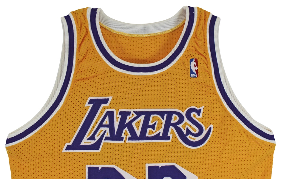 Magic Johnson 1992-93 Lakers Team Issued Jersey with Amazing Inscription to Shaquille O'Neal - From Shaq's Personal Collection! (BAS COA & Shaq LOA)