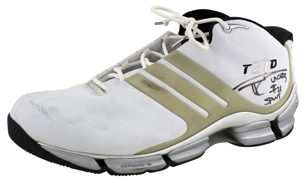 Tim Duncan Game Worn & Signed T21D Adidas Personal Model Basketball Shoe (Beckett/BAS, PSA, & JSA LOAs)