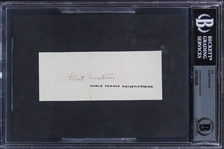 Albert Einstein Signed 2" x 5" Sheet with Rare Full Autograph (Beckett/BAS Encapsulated)