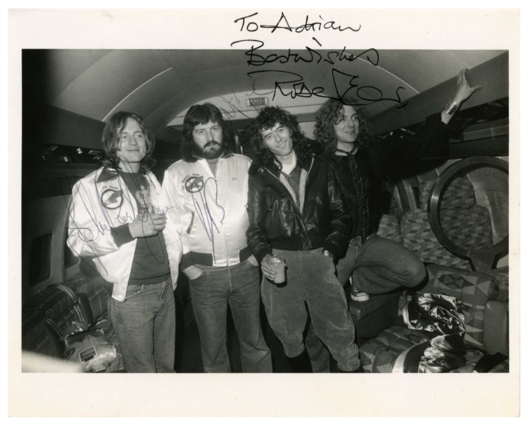 Led Zeppelin ULTRA RARE Group Signed 8 x 10 from 1977 U.S. Tour - Their Final American Tour! (Tracks UK LOA, Epperson/REAL LOA & Letter of Provenance)