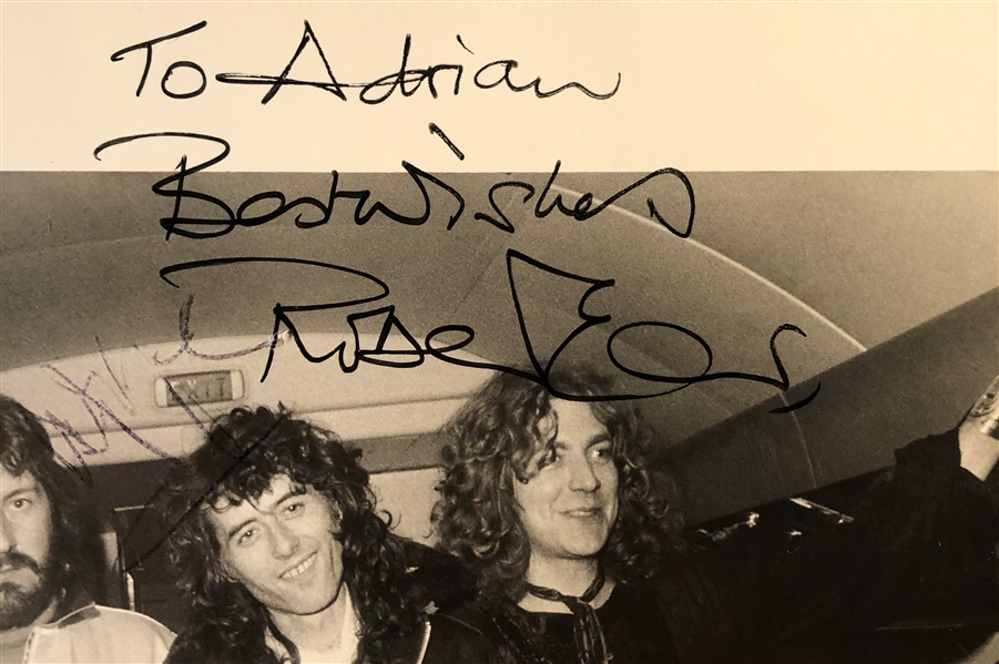 Led Zeppelin ULTRA RARE Group Signed 8 x 10 from 1977 U.S. Tour - Their Final American Tour! (Tracks UK LOA, Epperson/REAL LOA & Letter of Provenance)