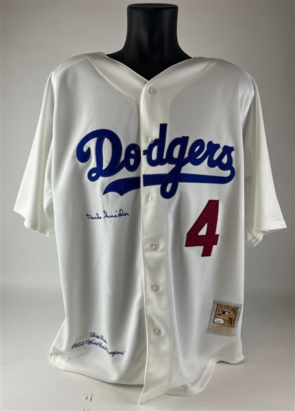 Duke Snider Signed L.A. Dodgers Cooperstown World Series Embroidered Jersey (PSA/DNA Sticker Only)