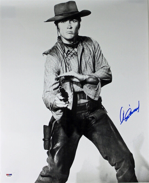 Clint Eastwood Rare In-Person Signed 16" x 20" Vintage Western Photograph (PSA/DNA)