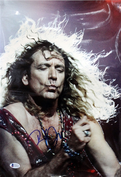 Led Zeppelin: Robert Plant Signed Large Format 12" x 17" Photograph (Beckett/BAS)