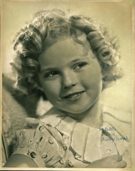 Shirley Temple Vintage Signed 11" x 14" Photograph - Signed As A Child! (BAS/Beckett)