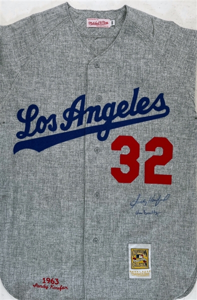 Vin Scully & Sandy Koufax Signed L.A. Dodgers Jersey (PSA/DNA LOA)