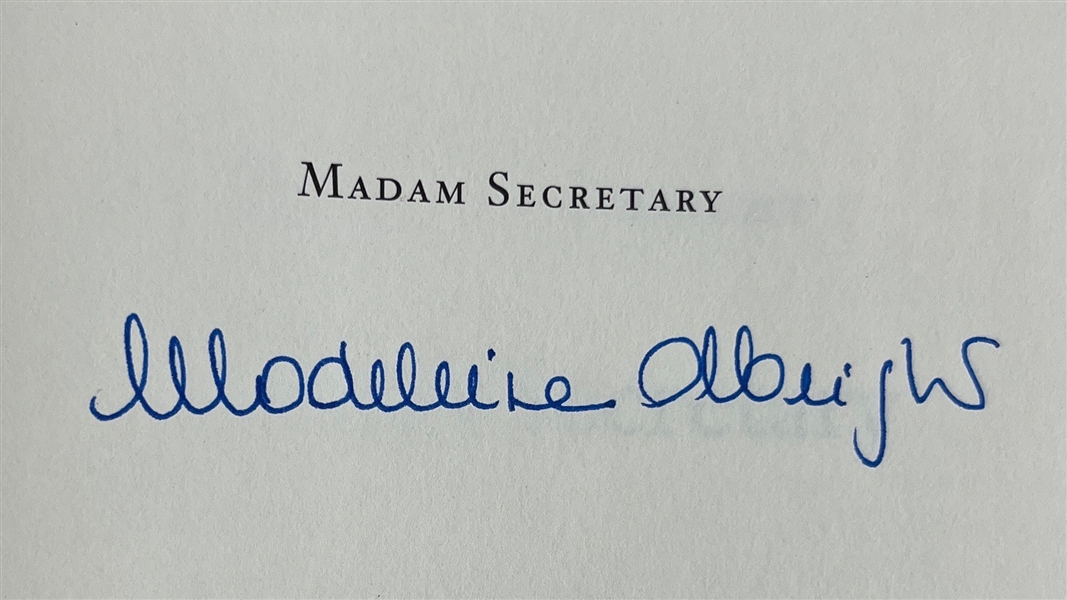 Madeleine Albright Signed "Madam Secretary" Hardcover Book (Beckett/BAS)