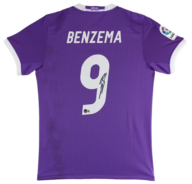 Karim Benzema Signed Real Madrid Purple Jersey (Beckett/BAS)
