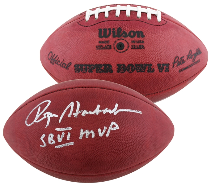 Roger Staubach Signed Super Bowl VI Football with "SB VI MVP" Inscription (Beckett/BAS Witnessed)
