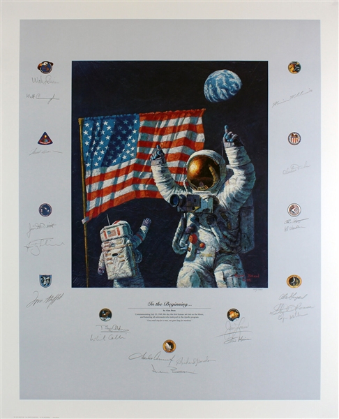 Apollo Astronauts Multi-Signed Lithograph with 20 Signatures Including 9 Moonwalkers! (Beckett/BAS LOA)