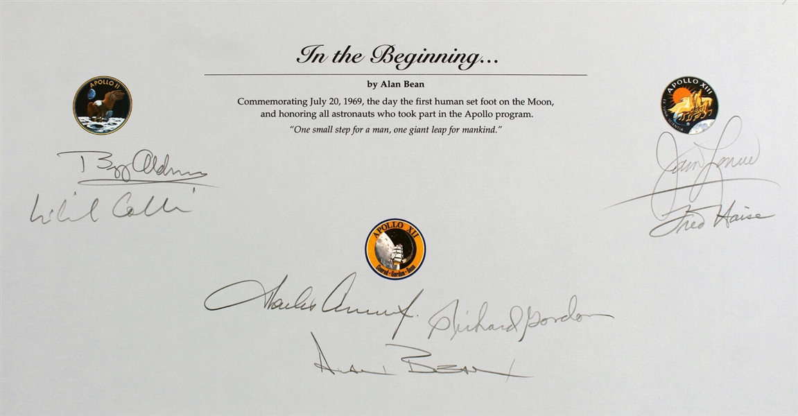 Apollo Astronauts Multi-Signed Lithograph with 20 Signatures Including 9 Moonwalkers! (Beckett/BAS LOA)