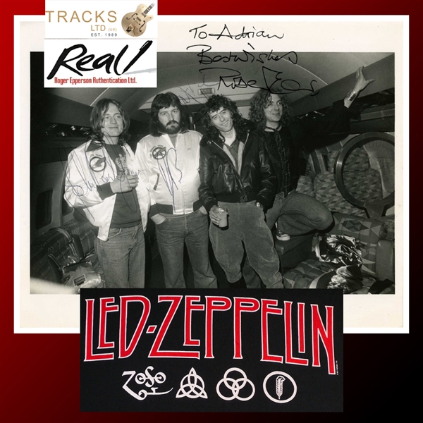 Led Zeppelin ULTRA RARE Group Signed 8 x 10 from 1977 U.S. Tour - Their Final American Tour! (Tracks UK LOA, Epperson/REAL LOA & Letter of Provenance)