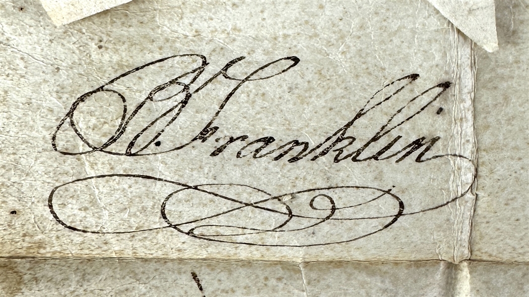 Benjamin Franklin Signed 1787 Pennsylvania Land Grant with Impressive Bold Autograph (Beckett/BAS LOA)