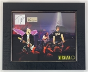 Nirvana: David Grohl & Krist Novoselic Signatures in Custom Framed Display