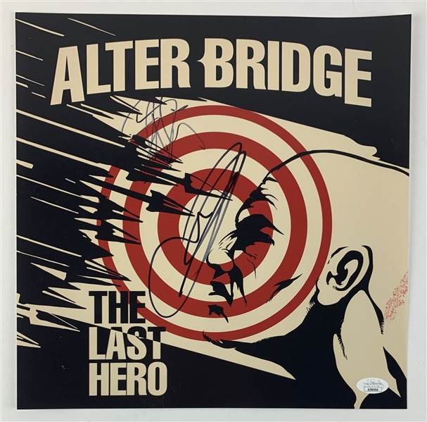 Alter Bridge: Mark Tremonti & Scott Phillips Signed 12" x 12" Album Flat for "The Last Hero" (JSA COA)