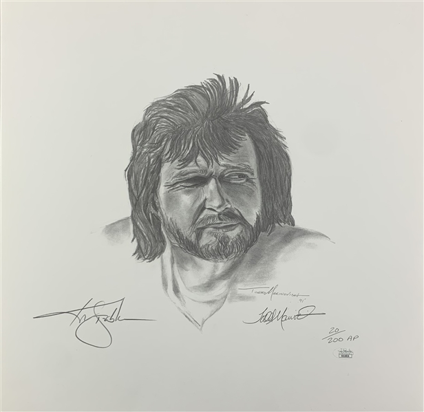 Ken Stabler Signed 18" x 18" Artist Proof Lithograph by Former Raider QB Todd Marinovich! (JSA COA)