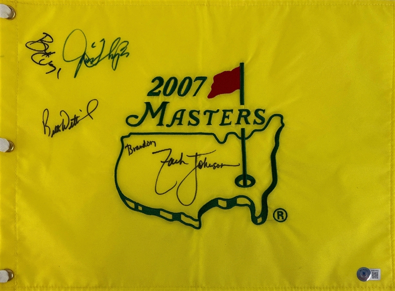 Multi-Signed 2007 Masters Field Pin Flag (4 Sigs)(Beckett/BAS LOA)