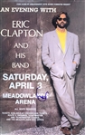 Eric Clapton Rare Signed Concert Poster :: April 3, 1990 :: Meadowlands Arena, New Jersey (Beckett/BAS)