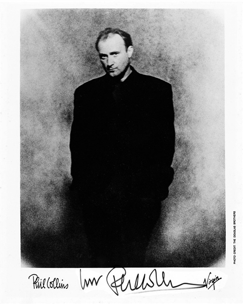 Phil Collins Signed Virgin Records 8x10 Promotional Photo (Beckett/BAS)