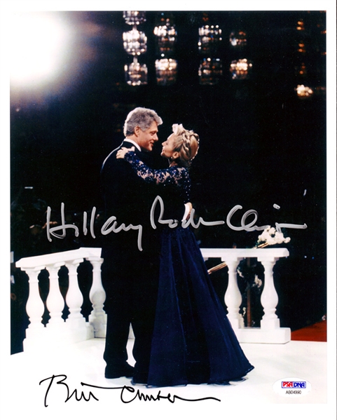 Bill and Hillary Clinton Dual Signed 1993 Inaugural Ball 8x10 Photo (PSA/DNA)