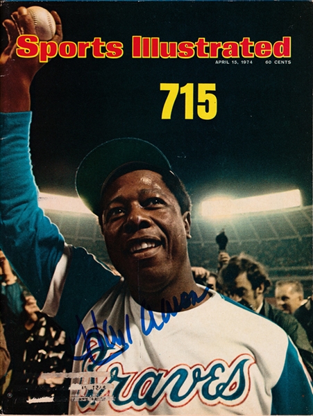 Hank Aaron "715" Home Runs Signed April 1974 Issue of Sports Illustrated  (Beckett/BAS) 