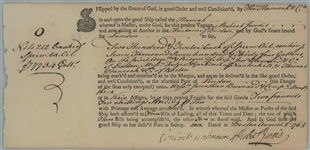 John Hancock Handwritten Receipt Document Including 75+ Words in His Hand [On Behalf of His Uncle Thomas] (PSA/DNA Auto Grade NM 7)  