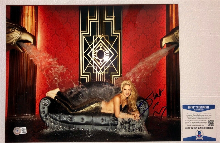 Shakira 14” x 11” Signed Photo w/ Lips Sketch (Beckett/BAS Authentication)