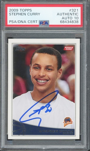 Stephen Curry Signed 2009-10 Topps #321 Rookie Card with PSA/DNA GEM MINT 10 Autograph!