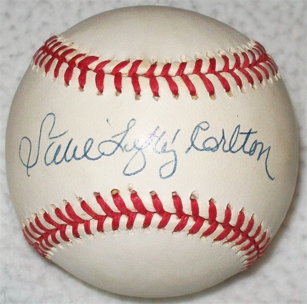 Steve Carlton Single Signed ONL Baseball with "Lefty" Inscription (Beckett/BAS)