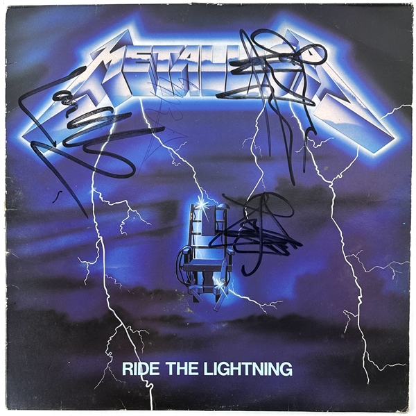 Metallica Group Signed "Ride The Lightning" Record Album (w/Cliff Burton)(Metalligraphs LOA & Beckett/BAS LOA)