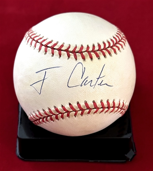 President Jimmy Carter Signed A.L. Baseball with Exact Signing Photo! (Third Party Guarantee)