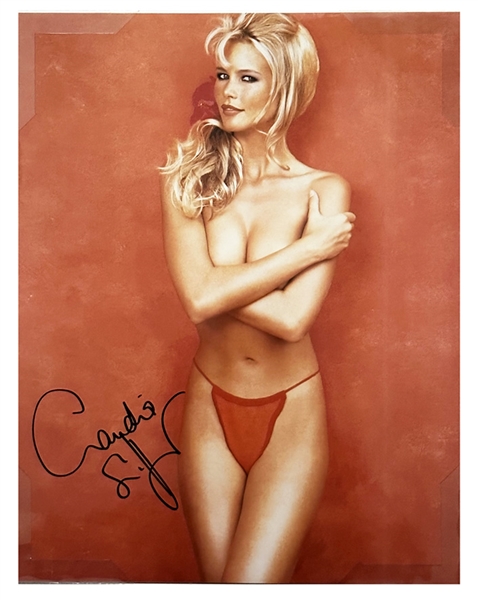 Supermodel Claudia Schiffer IN-PERSON Signed Topless 11x14 Photo (Third Party Guaranteed)