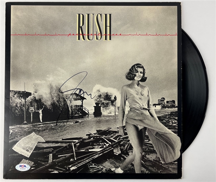 Rush: Geddy Lee Signed Permanent Waves Album Cover w/ Vinyl (PSA/DNA Sticker)